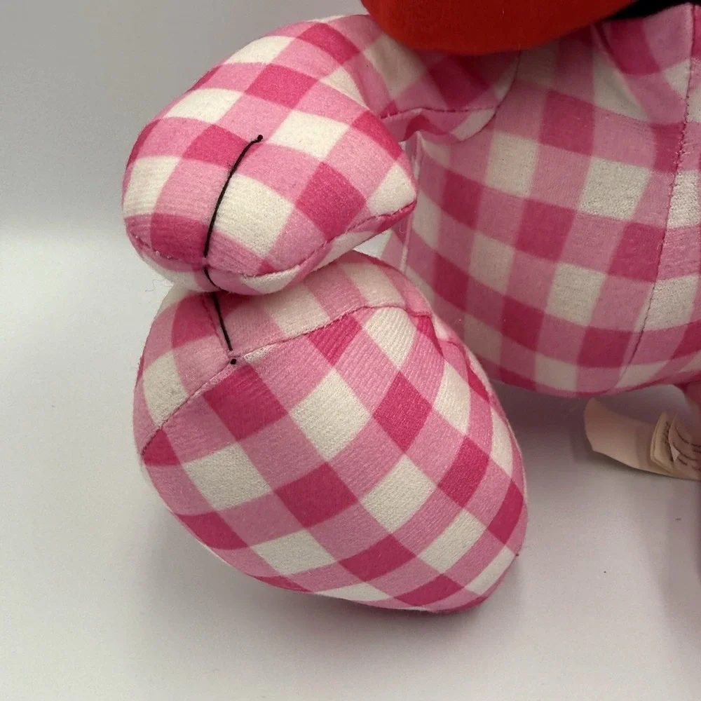 Garfield‎ Odie Plush Pink Gingham Check Dog 2009 Toy Factory PAWS Licensed